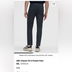 Lululemon ABC Classic Fit 5 Pocket Pant - Men’s